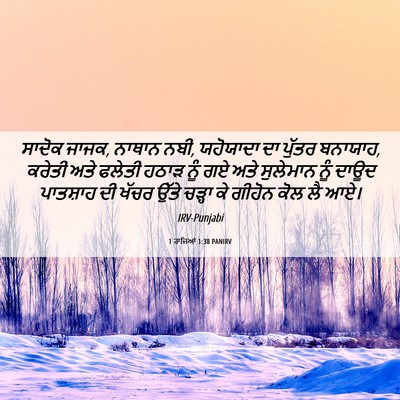 Picture 06 - 1 ਰਾਜਿਆਂ 1:38 PANIRV - ਸਾਦੋਕ ਜਾਜਕ, ਨਾਥਾਨ - Bible Verse Picture