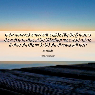 Picture 06 - 1 ਰਾਜਿਆਂ 1:45 PANIRV - ਸਾਦੋਕ ਜਾਜਕ ਅਤੇ - Bible Verse Picture
