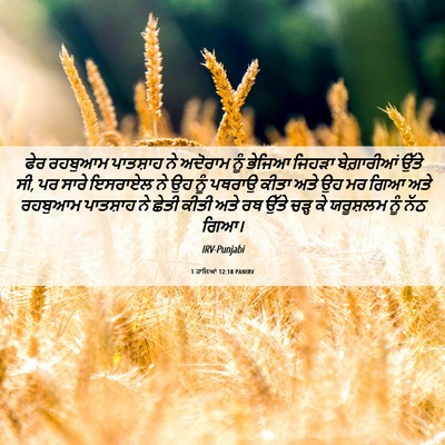 Picture 06 - 1 ਰਾਜਿਆਂ 12:18 PANIRV - ਫੇਰ ਰਹਬੁਆਮ - Bible Verse Picture