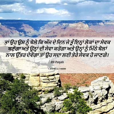Picture 06 - 1 ਰਾਜਿਆਂ 12:7 PANIRV - ਤਾਂ ਉਹ ਉਸ ਨੂੰ ਬੋਲੇ - Bible Verse Picture