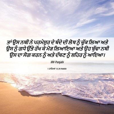 Picture 06 - 1 ਰਾਜਿਆਂ 13:29 PANIRV - ਤਾਂ ਉਸ ਨਬੀ ਨੇ - Bible Verse Picture