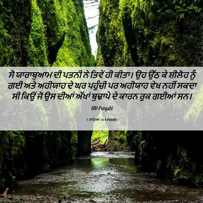 Picture 06 - 1 ਰਾਜਿਆਂ 14:4 PANIRV - ਸੋ ਯਾਰਾਬੁਆਮ ਦੀ - Bible Verse Picture