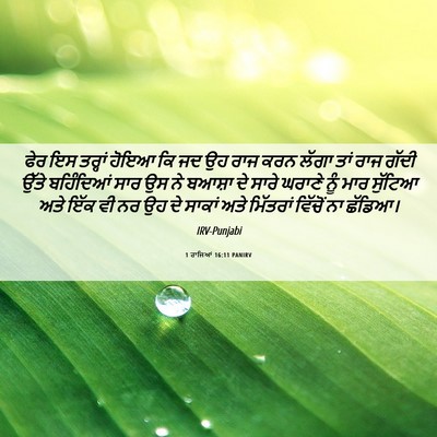 Picture 06 - 1 ਰਾਜਿਆਂ 16:11 PANIRV - ਫੇਰ ਇਸ ਤਰ੍ਹਾਂ ਹੋਇਆ - Bible Verse Picture