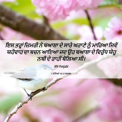 Picture 06 - 1 ਰਾਜਿਆਂ 16:12 PANIRV - ਇਸ ਤਰ੍ਹਾਂ ਜ਼ਿਮਰੀ - Bible Verse Picture