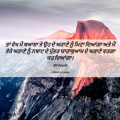 Picture 06 - 1 ਰਾਜਿਆਂ 16:3 PANIRV - ਤਾਂ ਵੇਖ ਮੈਂ ਬਆਸ਼ਾ - Bible Verse Picture