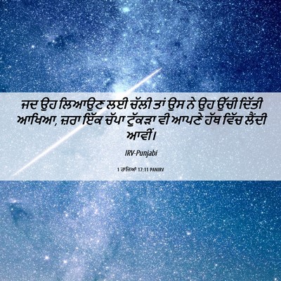 Picture 06 - 1 ਰਾਜਿਆਂ 17:11 PANIRV - ਜਦ ਉਹ ਲਿਆਉਣ ਲਈ ਚੱਲੀ - Bible Verse Picture