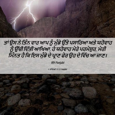 Picture 06 - 1 ਰਾਜਿਆਂ 17:21 PANIRV - ਤਾਂ ਉਸ ਨੇ ਤਿੰਨ ਵਾਰ - Bible Verse Picture