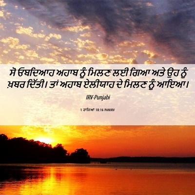 Picture 06 - 1 ਰਾਜਿਆਂ 18:16 PANIRV - ਸੋ ਓਬਦਿਆਹ ਅਹਾਬ ਨੂੰ - Bible Verse Picture
