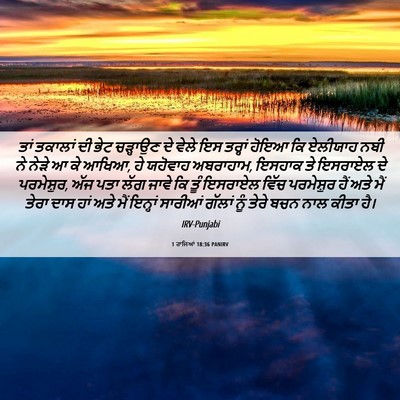 Picture 06 - 1 ਰਾਜਿਆਂ 18:36 PANIRV - ਤਾਂ ਤਕਾਲਾਂ ਦੀ ਭੇਟ - Bible Verse Picture