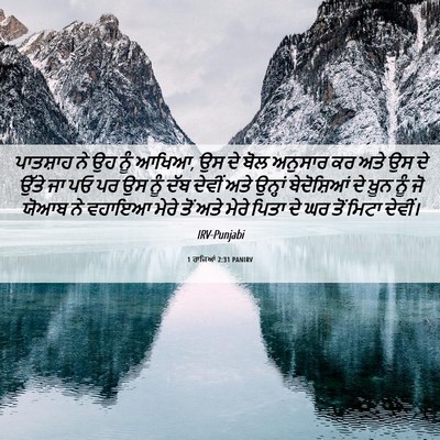 Picture 06 - 1 ਰਾਜਿਆਂ 2:31 PANIRV - ਪਾਤਸ਼ਾਹ ਨੇ ਉਹ ਨੂੰ - Bible Verse Picture
