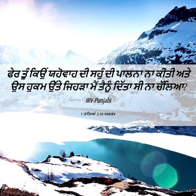 Picture 06 - 1 ਰਾਜਿਆਂ 2:43 PANIRV - ਫੇਰ ਤੂੰ ਕਿਉਂ - Bible Verse Picture