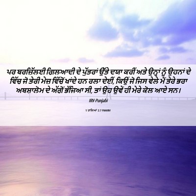 Picture 06 - 1 ਰਾਜਿਆਂ 2:7 PANIRV - ਪਰ ਬਰਜ਼ਿੱਲਈ - Bible Verse Picture