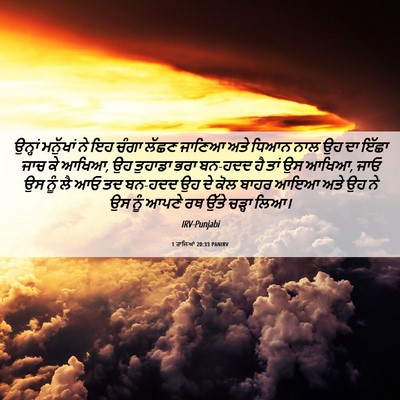 Picture 06 - 1 ਰਾਜਿਆਂ 20:33 PANIRV - ਉਨ੍ਹਾਂ ਮਨੁੱਖਾਂ ਨੇ - Bible Verse Picture