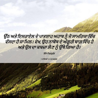 Picture 06 - 1 ਰਾਜਿਆਂ 21:18 PANIRV - ਉੱਠ ਅਤੇ ਇਸਰਾਏਲ ਦੇ - Bible Verse Picture