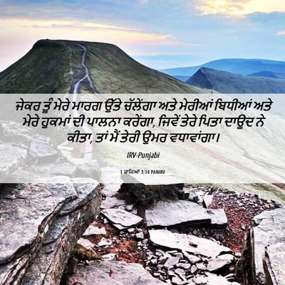 Picture 06 - 1 ਰਾਜਿਆਂ 3:14 PANIRV - ਜੇਕਰ ਤੂੰ ਮੇਰੇ ਮਾਰਗ - Bible Verse Picture