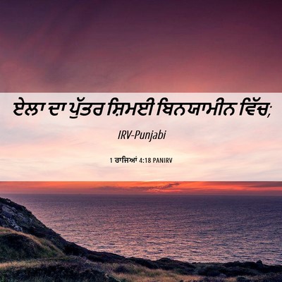 Picture 06 - 1 ਰਾਜਿਆਂ 4:18 PANIRV - ਏਲਾ ਦਾ ਪੁੱਤਰ ਸ਼ਿਮਈ - Bible Verse Picture