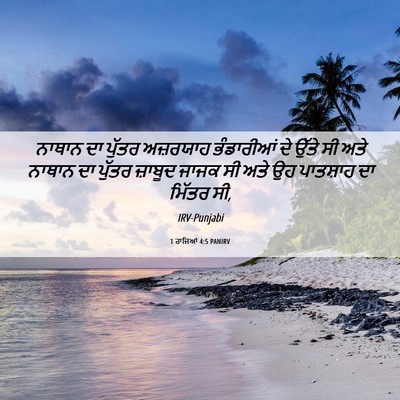 Picture 06 - 1 ਰਾਜਿਆਂ 4:5 PANIRV - ਨਾਥਾਨ ਦਾ ਪੁੱਤਰ - Bible Verse Picture