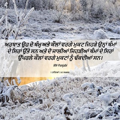 Picture 06 - 1 ਰਾਜਿਆਂ 7:41 PANIRV - ਅਰਥਾਤ ਉਹ ਦੋ ਥੰਮ੍ਹ - Bible Verse Picture