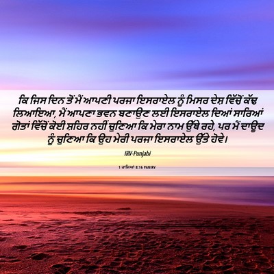 Picture 06 - 1 ਰਾਜਿਆਂ 8:16 PANIRV - ਕਿ ਜਿਸ ਦਿਨ ਤੋਂ ਮੈਂ - Bible Verse Picture