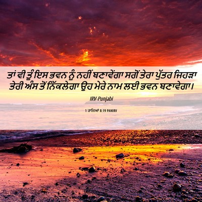Picture 06 - 1 ਰਾਜਿਆਂ 8:19 PANIRV - ਤਾਂ ਵੀ ਤੂੰ ਇਸ ਭਵਨ - Bible Verse Picture