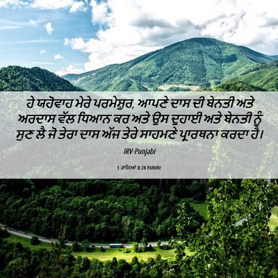 Picture 06 - 1 ਰਾਜਿਆਂ 8:28 PANIRV - ਹੇ ਯਹੋਵਾਹ ਮੇਰੇ - Bible Verse Picture