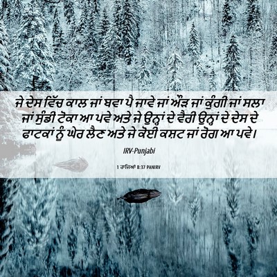 Picture 06 - 1 ਰਾਜਿਆਂ 8:37 PANIRV - ਜੇ ਦੇਸ ਵਿੱਚ ਕਾਲ ਜਾਂ - Bible Verse Picture