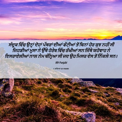 Picture 06 - 1 ਰਾਜਿਆਂ 8:9 PANIRV - ਸੰਦੂਕ ਵਿੱਚ ਉਨ੍ਹਾਂ - Bible Verse Picture