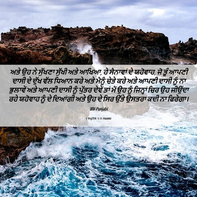 Picture 06 - 1 ਸਮੂਏਲ 1:11 PANIRV - ਅਤੇ ਉਹ ਨੇ ਸੁੱਖਣਾ - Bible Verse Picture