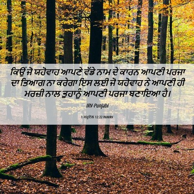 Picture 06 - 1 ਸਮੂਏਲ 12:22 PANIRV - ਕਿਉਂ ਜੋ ਯਹੋਵਾਹ - Bible Verse Picture