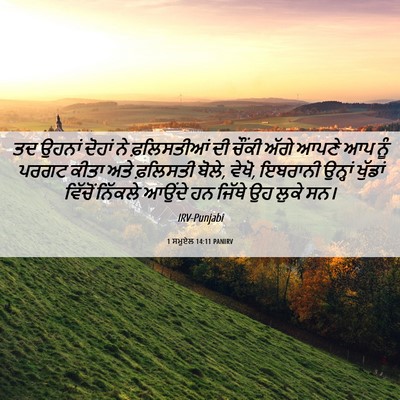 Picture 06 - 1 ਸਮੂਏਲ 14:11 PANIRV - ਤਦ ਉਹਨਾਂ ਦੋਹਾਂ ਨੇ - Bible Verse Picture