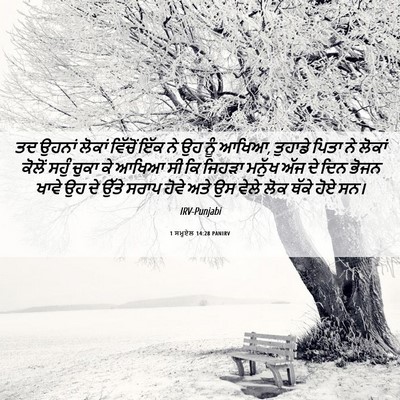 Picture 06 - 1 ਸਮੂਏਲ 14:28 PANIRV - ਤਦ ਉਹਨਾਂ ਲੋਕਾਂ - Bible Verse Picture