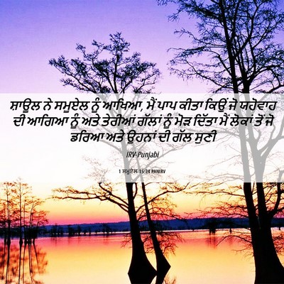Picture 06 - 1 ਸਮੂਏਲ 15:24 PANIRV - ਸ਼ਾਊਲ ਨੇ ਸਮੂਏਲ ਨੂੰ - Bible Verse Picture