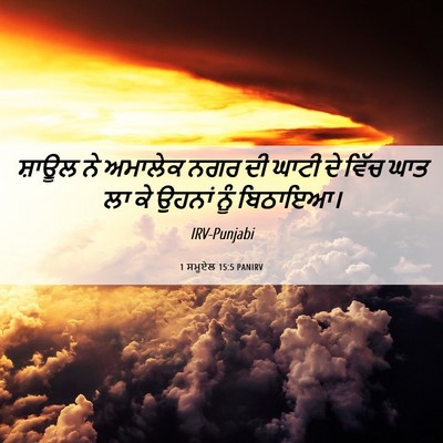 Picture 06 - 1 ਸਮੂਏਲ 15:5 PANIRV - ਸ਼ਾਊਲ ਨੇ ਅਮਾਲੇਕ - Bible Verse Picture