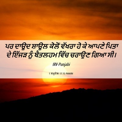 Picture 06 - 1 ਸਮੂਏਲ 17:15 PANIRV - ਪਰ ਦਾਊਦ ਸ਼ਾਊਲ - Bible Verse Picture
