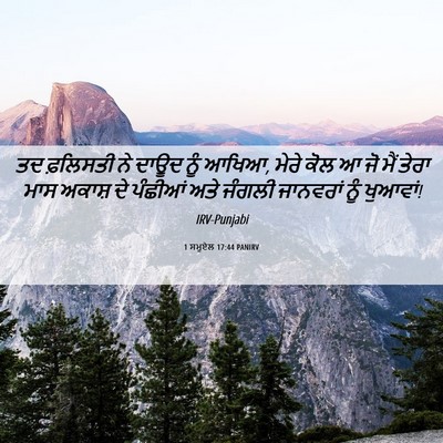 Picture 06 - 1 ਸਮੂਏਲ 17:44 PANIRV - ਤਦ ਫ਼ਲਿਸਤੀ ਨੇ ਦਾਊਦ - Bible Verse Picture