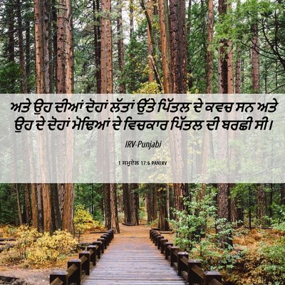 Picture 06 - 1 ਸਮੂਏਲ 17:6 PANIRV - ਅਤੇ ਉਹ ਦੀਆਂ ਦੋਹਾਂ - Bible Verse Picture