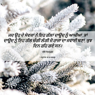 Picture 06 - 1 ਸਮੂਏਲ 18:26 PANIRV - ਜਦ ਉਹ ਦੇ ਸੇਵਕਾਂ ਨੇ - Bible Verse Picture