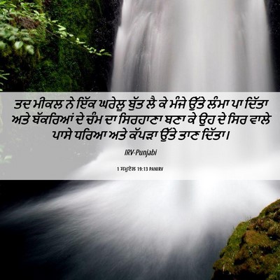 Picture 06 - 1 ਸਮੂਏਲ 19:13 PANIRV - ਤਦ ਮੀਕਲ ਨੇ ਇੱਕ - Bible Verse Picture