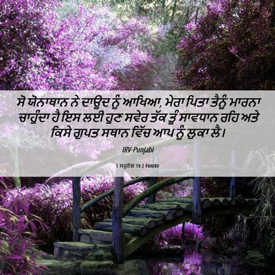 Picture 06 - 1 ਸਮੂਏਲ 19:2 PANIRV - ਸੋ ਯੋਨਾਥਾਨ ਨੇ ਦਾਊਦ - Bible Verse Picture