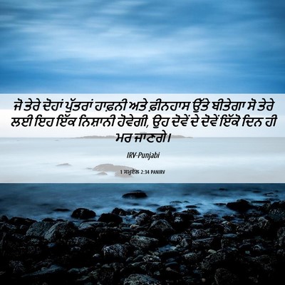 Picture 06 - 1 ਸਮੂਏਲ 2:34 PANIRV - ਜੋ ਤੇਰੇ ਦੋਹਾਂ - Bible Verse Picture
