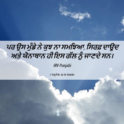Picture 06 - 1 ਸਮੂਏਲ 20:39 PANIRV - ਪਰ ਉਸ ਮੁੰਡੇ ਨੇ ਕੁਝ - Bible Verse Picture