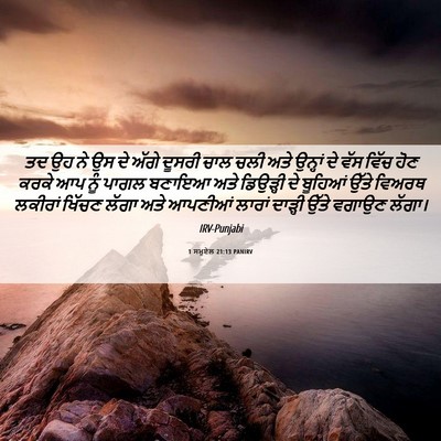 Picture 06 - 1 ਸਮੂਏਲ 21:13 PANIRV - ਤਦ ਉਹ ਨੇ ਉਸ ਦੇ ਅੱਗੇ - Bible Verse Picture