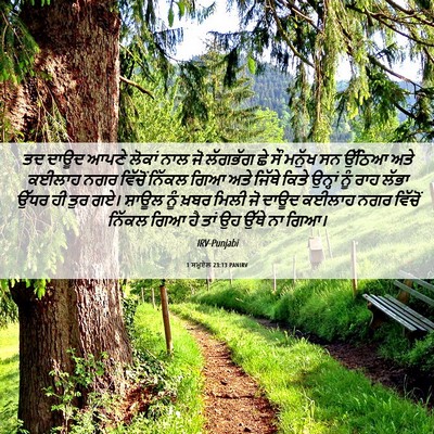 Picture 06 - 1 ਸਮੂਏਲ 23:13 PANIRV - ਤਦ ਦਾਊਦ ਆਪਣੇ ਲੋਕਾਂ - Bible Verse Picture