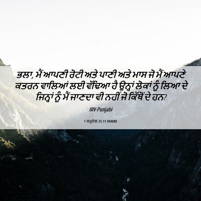 Picture 06 - 1 ਸਮੂਏਲ 25:11 PANIRV - ਭਲਾ, ਮੈਂ ਆਪਣੀ ਰੋਟੀ - Bible Verse Picture