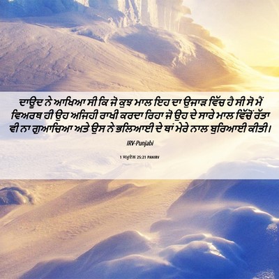 Picture 06 - 1 ਸਮੂਏਲ 25:21 PANIRV - ਦਾਊਦ ਨੇ ਆਖਿਆ ਸੀ ਕਿ - Bible Verse Picture