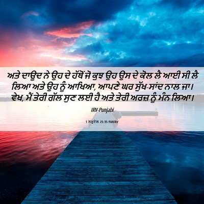 Picture 06 - 1 ਸਮੂਏਲ 25:35 PANIRV - ਅਤੇ ਦਾਊਦ ਨੇ ਉਹ ਦੇ - Bible Verse Picture