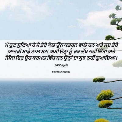 Picture 06 - 1 ਸਮੂਏਲ 25:7 PANIRV - ਮੈਂ ਹੁਣ ਸੁਣਿਆ ਹੈ ਜੋ - Bible Verse Picture
