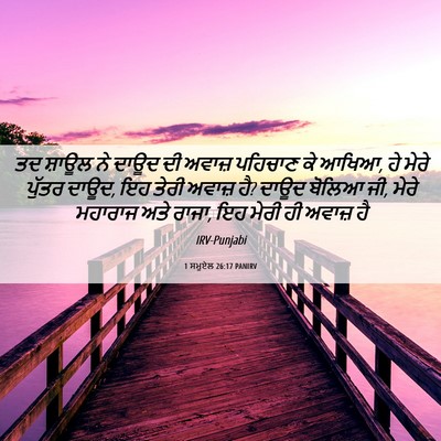 Picture 06 - 1 ਸਮੂਏਲ 26:17 PANIRV - ਤਦ ਸ਼ਾਊਲ ਨੇ ਦਾਊਦ ਦੀ - Bible Verse Picture