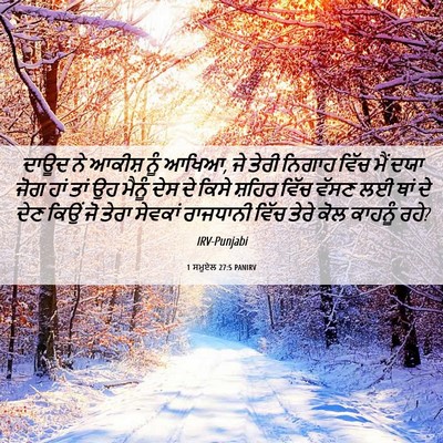 Picture 06 - 1 ਸਮੂਏਲ 27:5 PANIRV - ਦਾਊਦ ਨੇ ਆਕੀਸ਼ ਨੂੰ - Bible Verse Picture