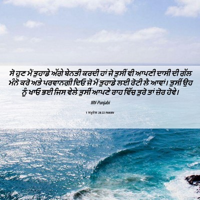 Picture 06 - 1 ਸਮੂਏਲ 28:22 PANIRV - ਸੋ ਹੁਣ ਮੈਂ ਤੁਹਾਡੇ - Bible Verse Picture